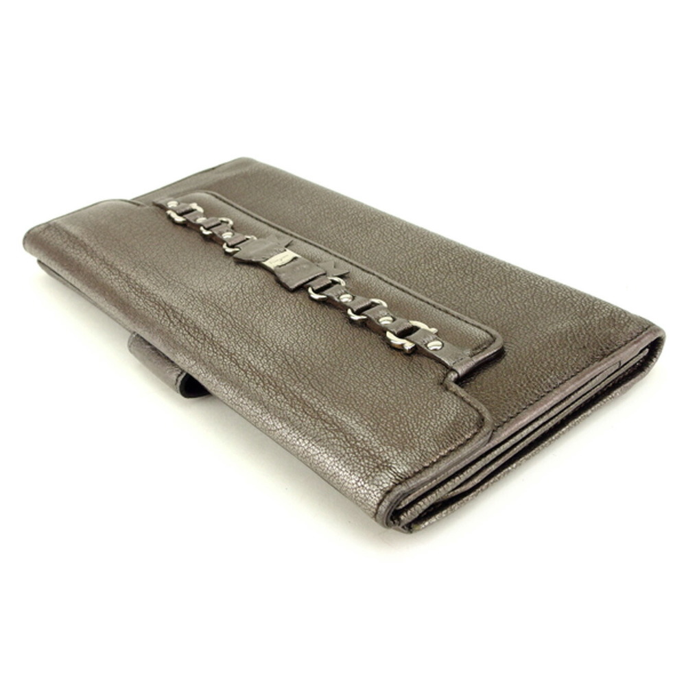Salvatore Ferragamo long leather Wallet brown Vara Ribbon - Picture 4 of 6